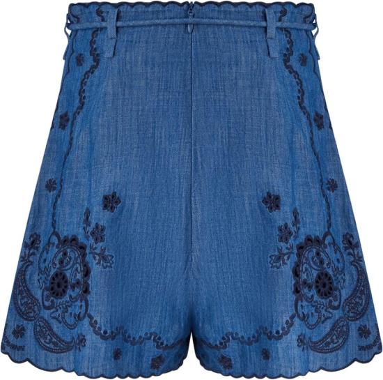 26FW 짐머만 숏팬츠 ASTERGEBORDUURDEDENIMSHORTS BLUE - ZIMMERMANN