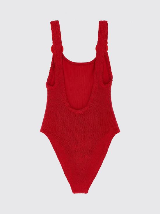 26SS 훈자 지 원피스 수영복 DOMINOSWIMCOVEREDHOOPS Red - HUNZA G