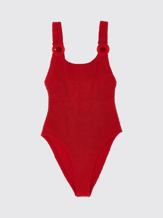 26SS 훈자 지 원피스 수영복 DOMINOSWIMCOVEREDHOOPS Red - HUNZA G