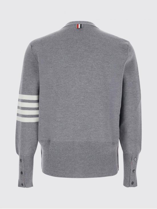 26SS 톰브라운 울 4바 브이넥 가디건 MKC160A00014 055 Grey - THOM BROWNE