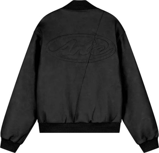 26SS 아르떼 앤트워프 봄버 자켓 LEATHERVARSITYJACKETBLACK