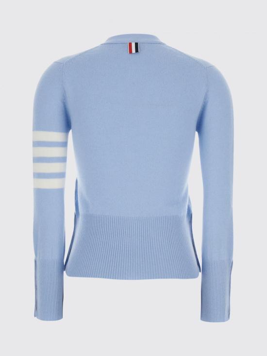 26SS 톰브라운 클래식 캐시미어 4바 브이넥 가디건 FKC001A00011 481 Gnawed Blue - THOM BROWNE