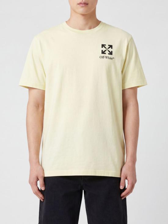26SS 오프화이트 반팔 티셔츠 44MAA027S26J00B 331 Yellow