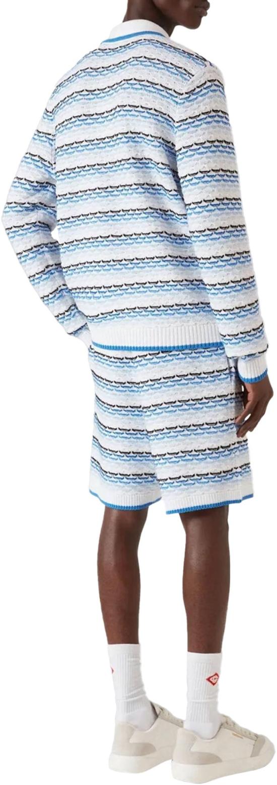 26SS 카사블랑카 스웨터 TUCKSTITCHLONGSLEEVEPOLOSHIRTBLUE LICHTBLUE - CASABLANCA