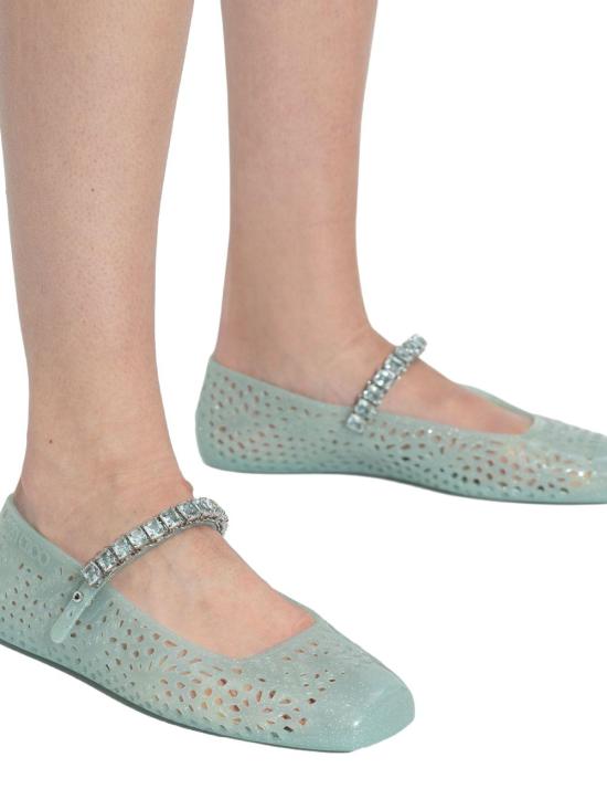26FW 지미추 플랫 슈즈 THEJELLYNTXLIGHTVERDESILVER LIME - JIMMY CHOO