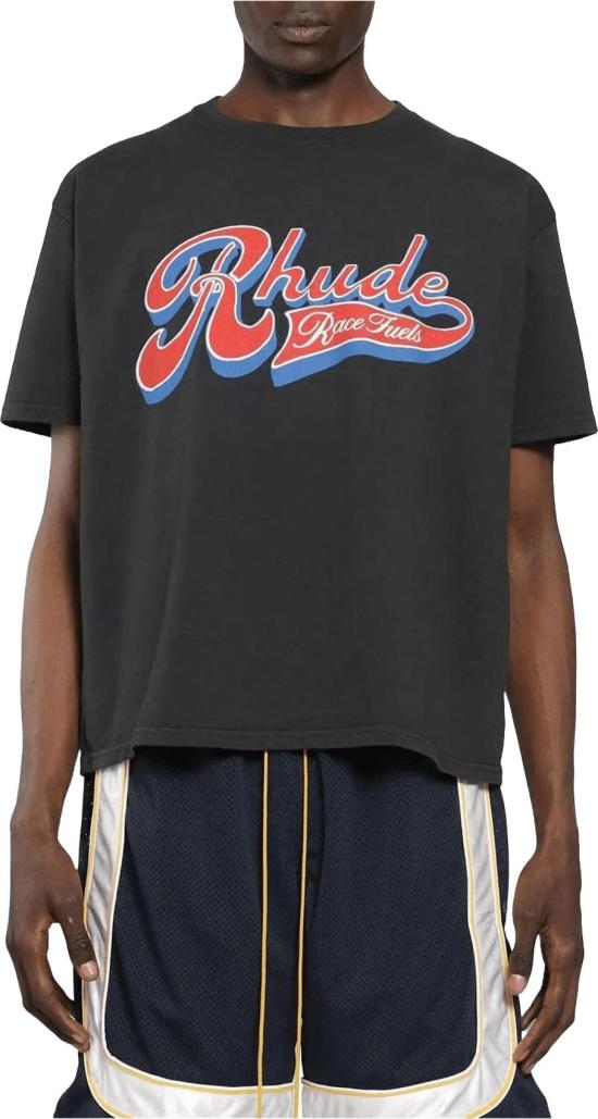 26SS 루드 탑 RHUDEPITSTOPTEEVINTAGEBLACKREDBLUE - RHUDE