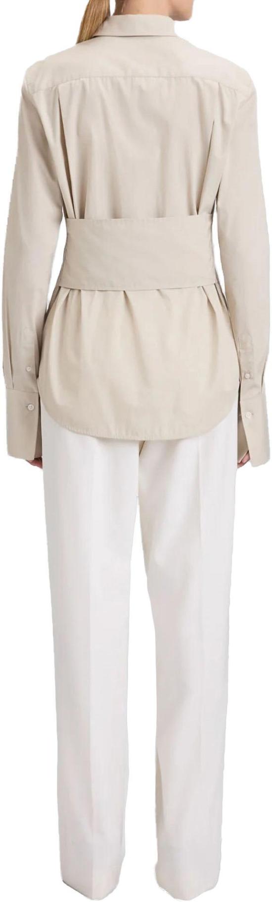 25FW 빅토리아 베컴 셔츠 TABDETAILLONGSLEEVESHIRT BEIGE - VICTORIA BECKHAM
