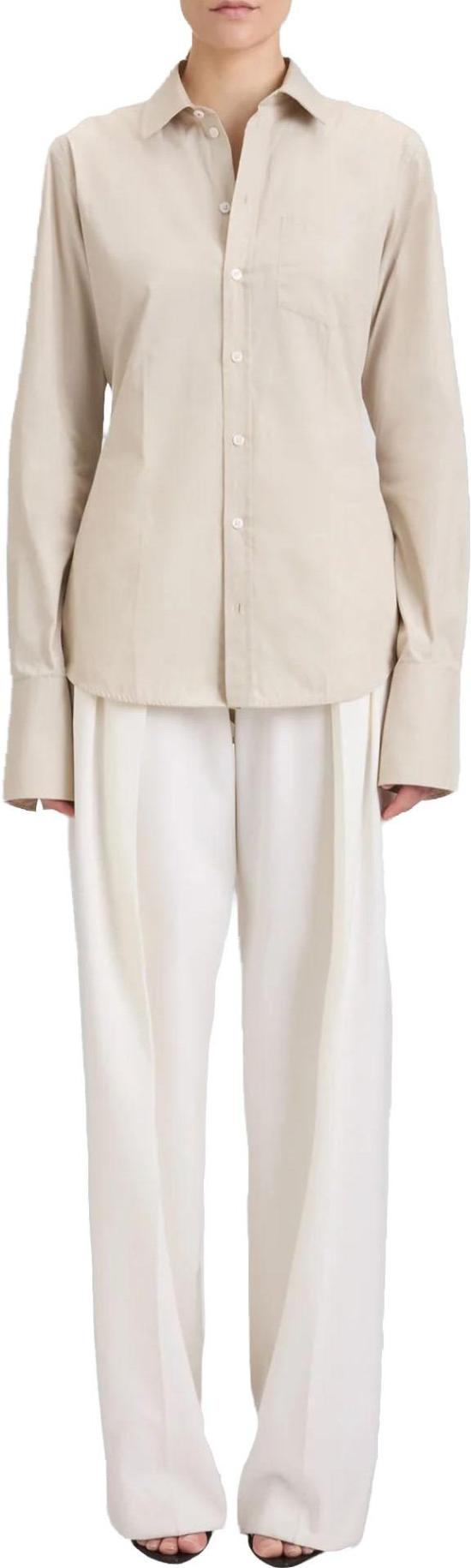 25FW 빅토리아 베컴 셔츠 TABDETAILLONGSLEEVESHIRT BEIGE - VICTORIA BECKHAM