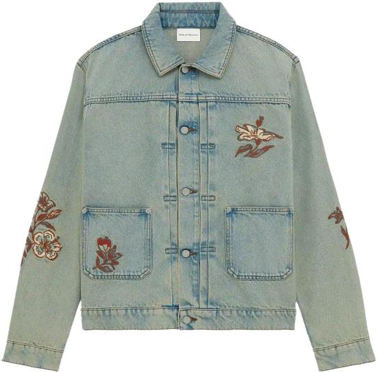 26SS 드롤드무슈 데님 자켓 BRODEEFLEURSDUSTYDENIMJACKET LICHTBLUE