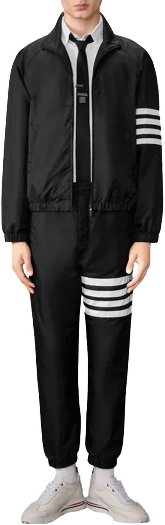 26SS 톰브라운 코트 ZIPFRONTRAGLANTRACKJACKETW4BARINSHINYRIPSTOP1 BLACK - THOM BROWNE