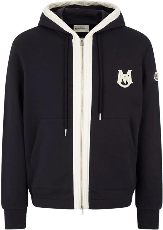 26SS 몽클레어 후드 티셔츠 MONCLERZIPTHROUGHHOODIE8G00019899V4999 BLACK
