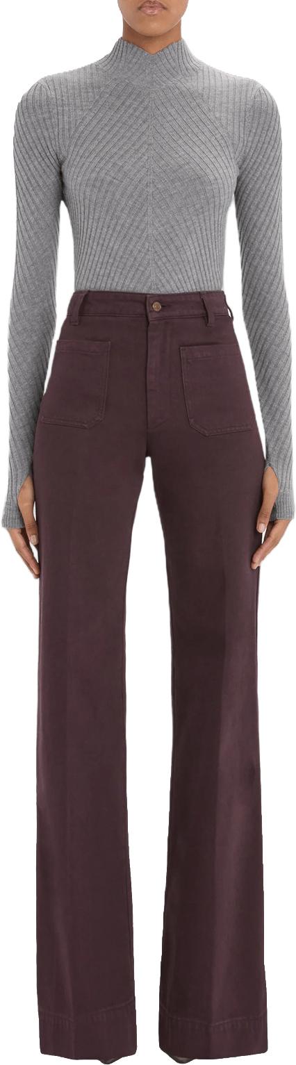 26FW 빅토리아 베컴 데님 팬츠 VICTORIABECKHAM1326DJE007252P9887ALINAFLAREDJEANSBURGUNDY PURPLE - VICTORIA BECKHAM