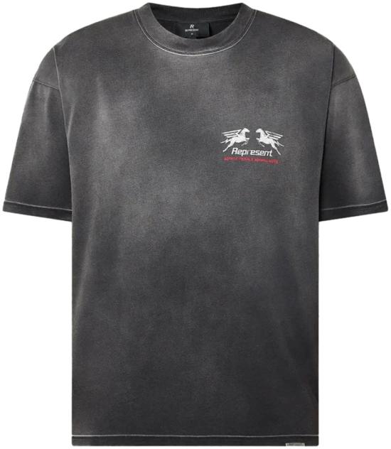 26SS 리프레젠트 탑 24HOURSERVICETSHIRTSTAINEDBLACK DONKERGREY