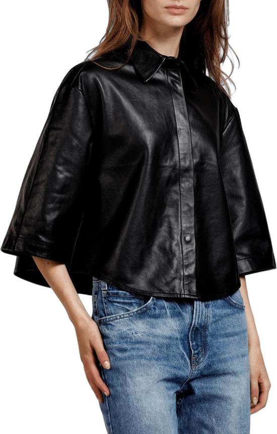 26SS Alter Ego 블라우스 MILALEATHERBLOUSE BLACK