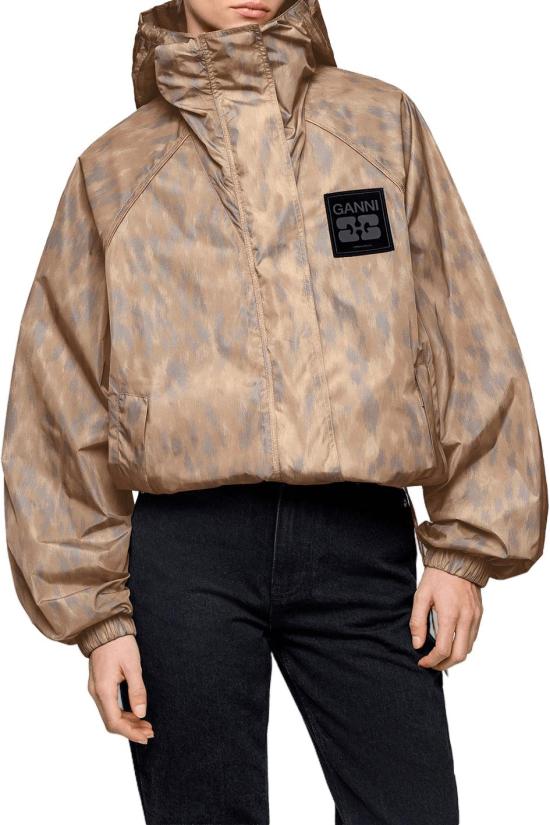 26SS 가니 코트 PRINTEDFLYWEIGHTNYLONJACKET BEIGE - GANNI