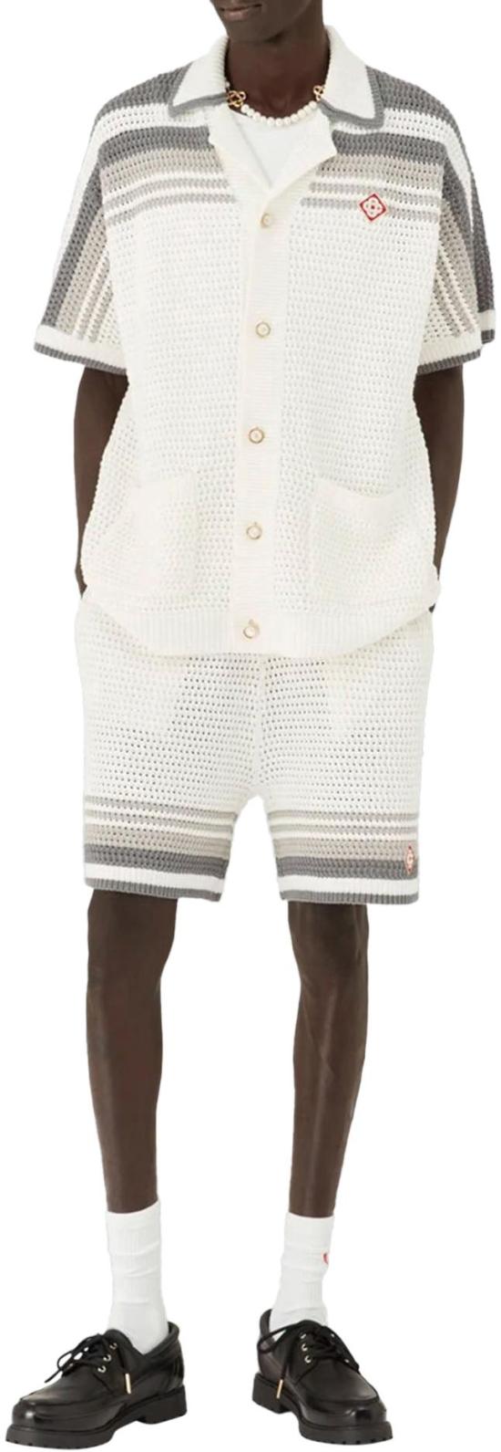 26SS 카사블랑카 숏팬츠 CROCHETSHORTSWHITEGREY - CASABLANCA
