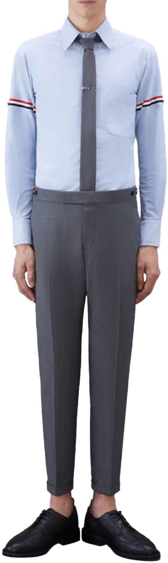 26FW 톰브라운 긴팔 셔츠 CLASSICLONGSLEEVEBUTTONDOWNPOINTCOLLARSHIRTWGGARMBANDINOXFORD480 LICHTBLUE - THOM BROWNE