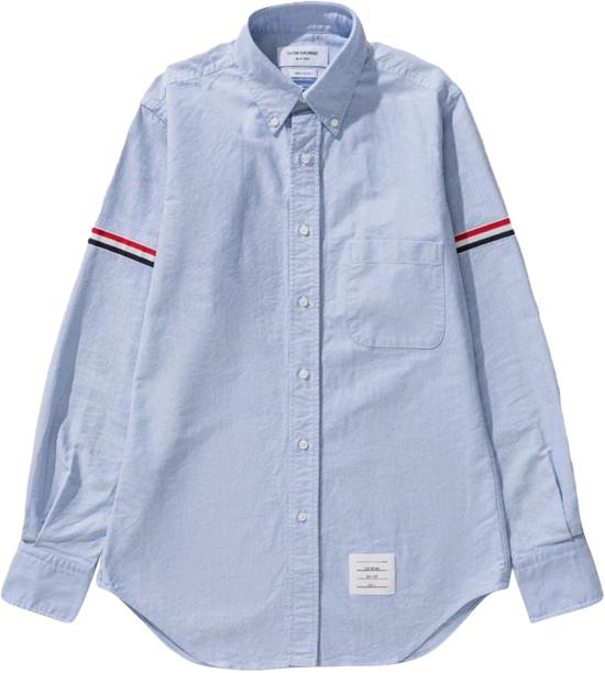 26FW 톰브라운 긴팔 셔츠 CLASSICLONGSLEEVEBUTTONDOWNPOINTCOLLARSHIRTWGGARMBANDINOXFORD480 LICHTBLUE