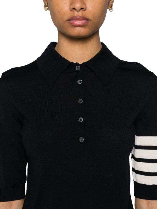 26FW 톰브라운 울 4바 릴렉스드 폴로 니트 FKP053AY1014415 NAVY - THOM BROWNE