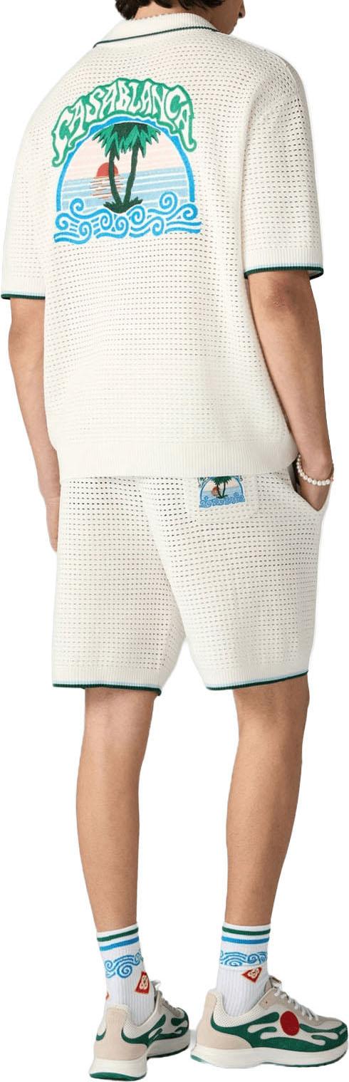 26FW 카사블랑카 반팔 셔츠 PALMBOOMEMBLEEMGEHAAKTESHIRT WHITE - CASABLANCA