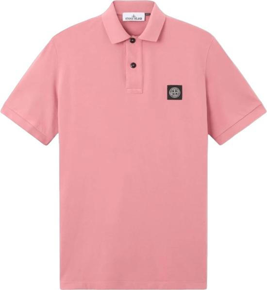 26SS 스톤 아일랜드 폴로 티셔츠 95ORGANICCOTTON5ELASTANEPIQUEPOLOSHIRTOLEANDERL1S152200008S0017V008G PINK