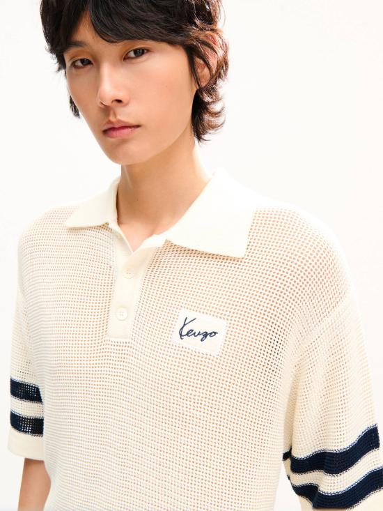 26FW 겐조 폴로 티셔츠 FG65PO8023EH Bianco - KENZO