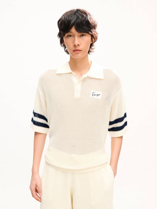 26FW 겐조 폴로 티셔츠 FG65PO8023EH Bianco - KENZO