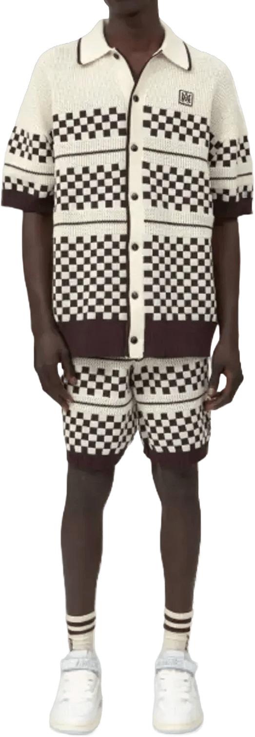 26SS 아미리 셔츠 CHECKEREDMESHSHIRTALABASTER WHITE