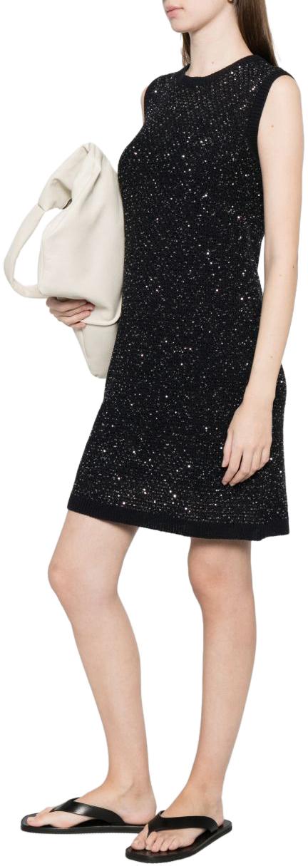 26SS 파비아나 필리피 시퀸 코튼 테이프 미니 드레스 ABD276F593M120VR5 BLACK - FABIANA FILIPPI
