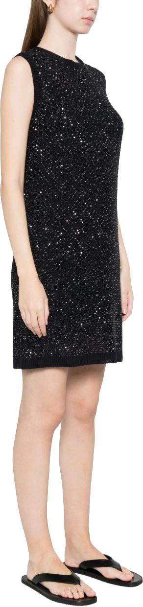 26SS 파비아나 필리피 시퀸 코튼 테이프 미니 드레스 ABD276F593M120VR5 BLACK - FABIANA FILIPPI