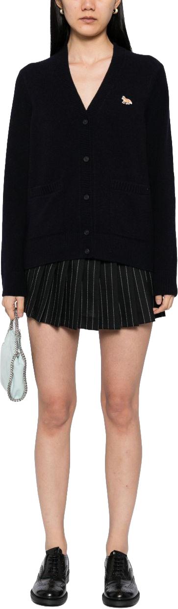 25FW 메종키츠네 베이비 폭스 램스울 박시 가디건 PW00501KT10060413 NAVY - MAISON KITSUNE