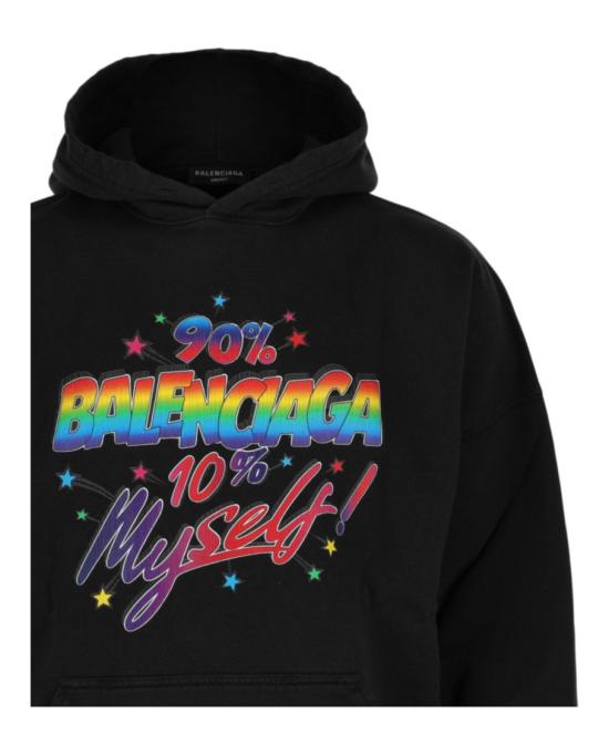  발렌시아가 빈티지 페인팅 와이드 핏 후드 674986 TMVH4 1055 00974 3 Black - BALENCIAGA