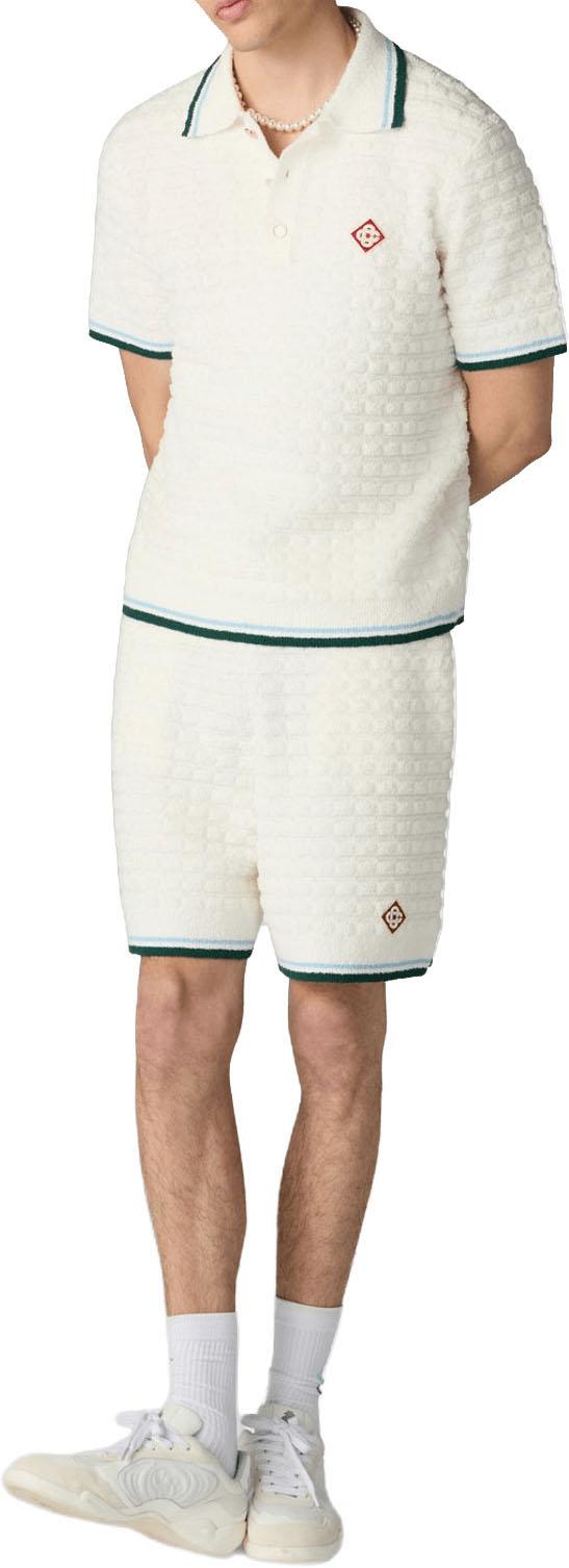 26FW 카사블랑카 폴로 티셔츠 POLOMETBOUCLGEBREID WHITE - CASABLANCA