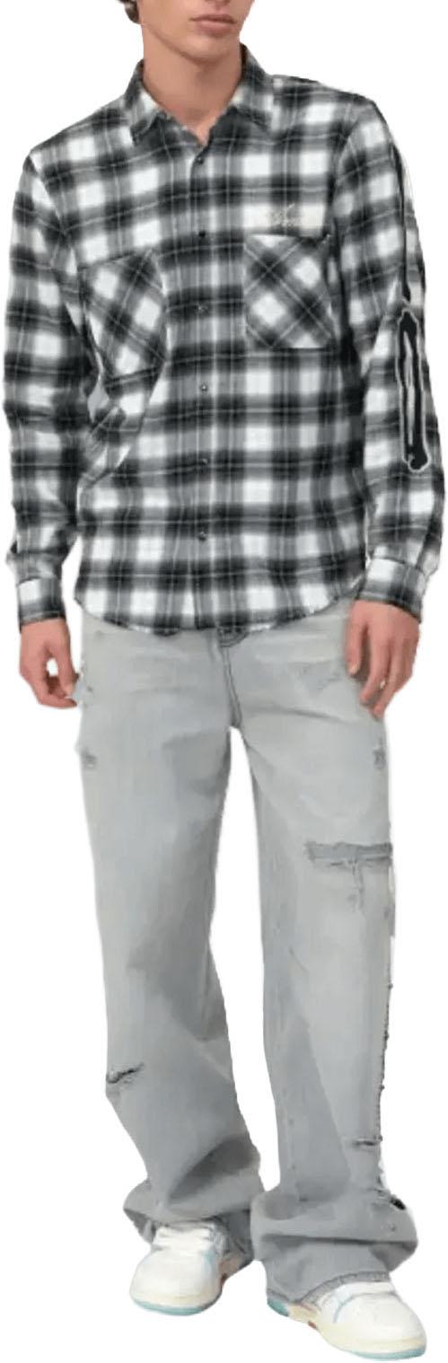 26SS 아미리 셔츠 BONESFLANNELOVERSHIRTBLACK - AMIRI