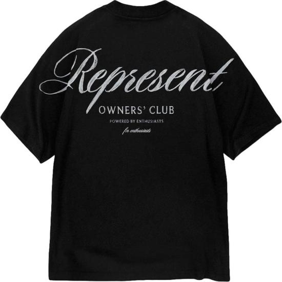26FW 리프레젠트 반팔 티셔츠 REPRESENTOCM41201001OWNERSCLUBSCRIPTTSHIRTSHORTSLEEVETSHIRTSBLACK - REPRESENT