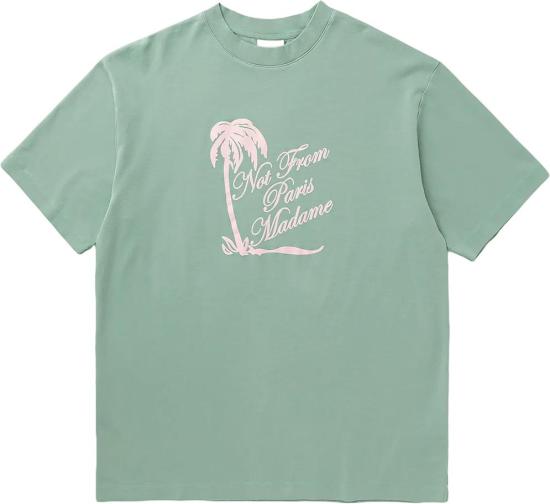 26SS 드롤드무슈 탑 TSHIRTSLOGANPALMIERSWATERGREEN LIME