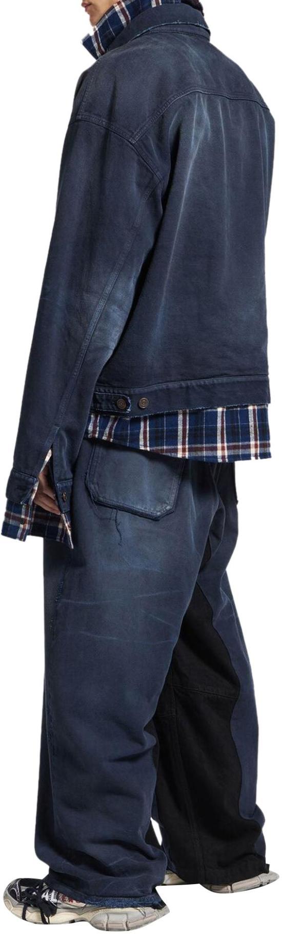 26SS 발렌시아가 데님 자켓 PATCHEDSHIRTDENIMJACKET NAVY - BALENCIAGA