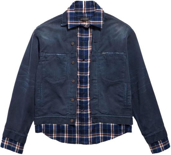 26SS 발렌시아가 데님 자켓 PATCHEDSHIRTDENIMJACKET NAVY