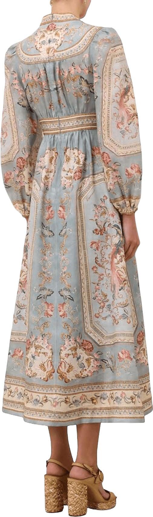 26FW 짐머만 롱 원피스 ROSELIGHTPLUNGEMIDIJURK LICHTBLUE - ZIMMERMANN