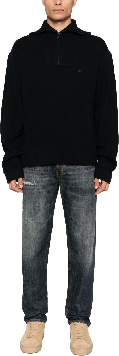 25FW 엠포리오 아르마니 니트 베스트 EM002052AF18104UB118 BLACK - EMPORIO ARMANI