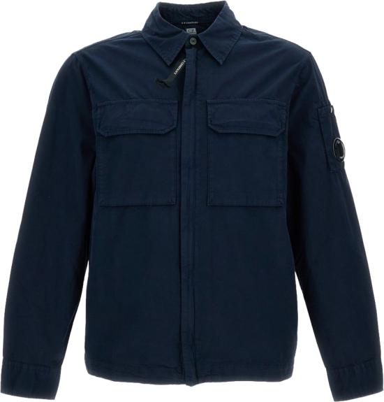 26SS 씨피 컴퍼니 오가닉 개버딘 지퍼 렌즈 오버셔츠 20CMOS156A110143G888 NAVY