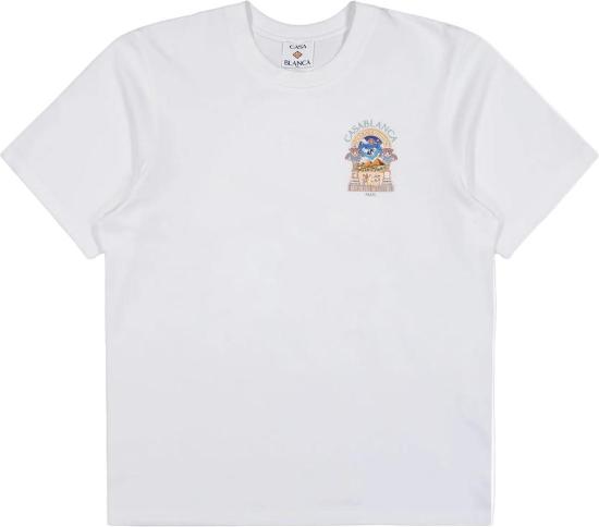 26FW 카사블랑카 반팔 티셔츠 EGYPTHISCHBOOGTSHIRT WHITE