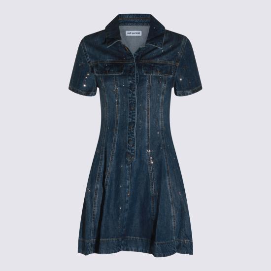 26FW 셀프 포트레이트 미디 원피스 PF26818SABL BLUE Blue