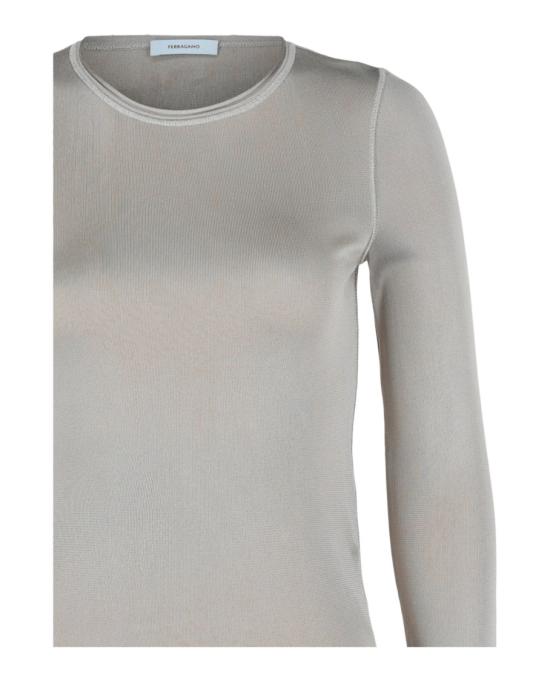  살바토레 페라가모 긴팔 티셔츠 112724 772781 00027 M White - SALVATORE FERRAGAMO