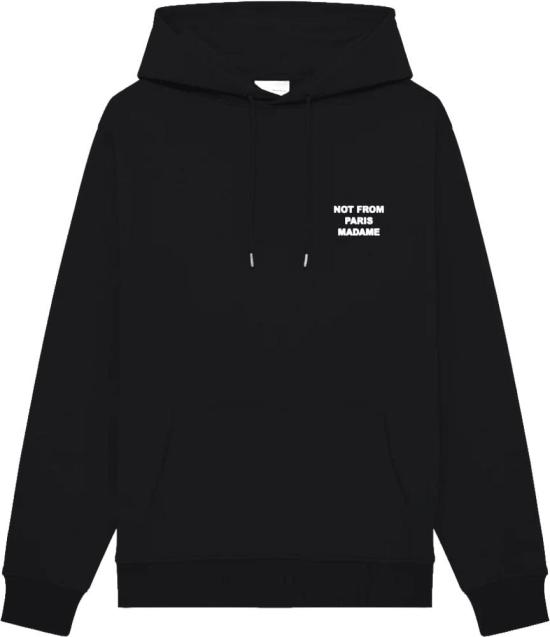 26FW 드롤드무슈 후드 티셔츠 SLOGANHOODIE1 BLACK