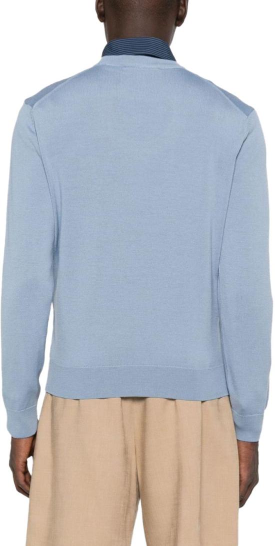 25FW 메종키츠네 폭스 헤드 메리노 레귤러 스웨터 PM00801KT11810331 LICHTBLUE - MAISON KITSUNE