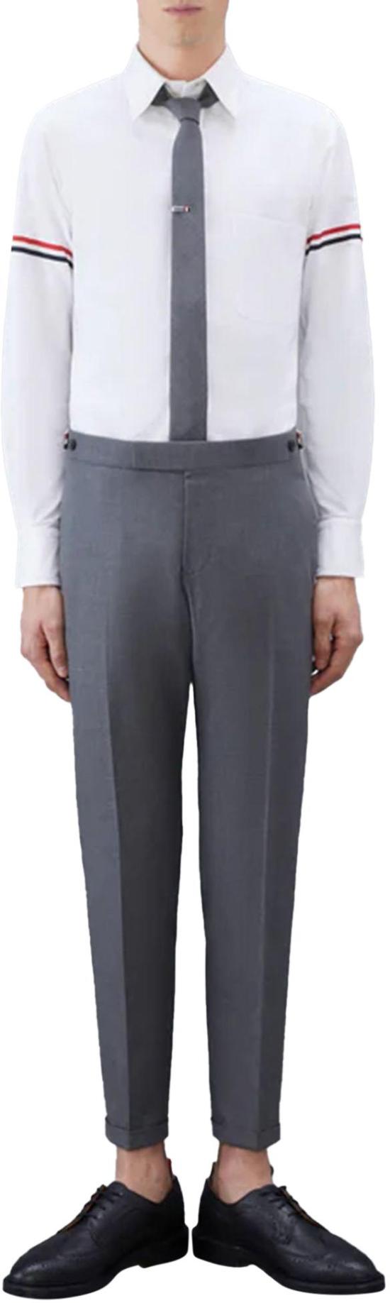 26FW 톰브라운 긴팔 셔츠 CLASSICLONGSLEEVEBUTTONDOWNPOINTCOLLARSHIRTWGGARMBANDINOXFORD100 WHITE - THOM BROWNE
