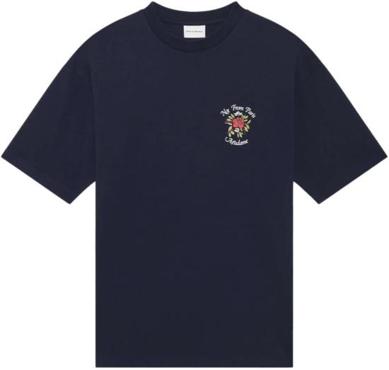 26FW 드롤드무슈 반팔 티셔츠 LAVESTESLOGAN2 NAVY