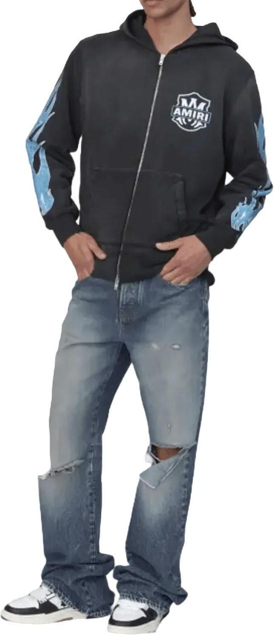 26SS 아미리 후드 티셔츠 MAFLAMESZIPHOODIEBLACK - AMIRI