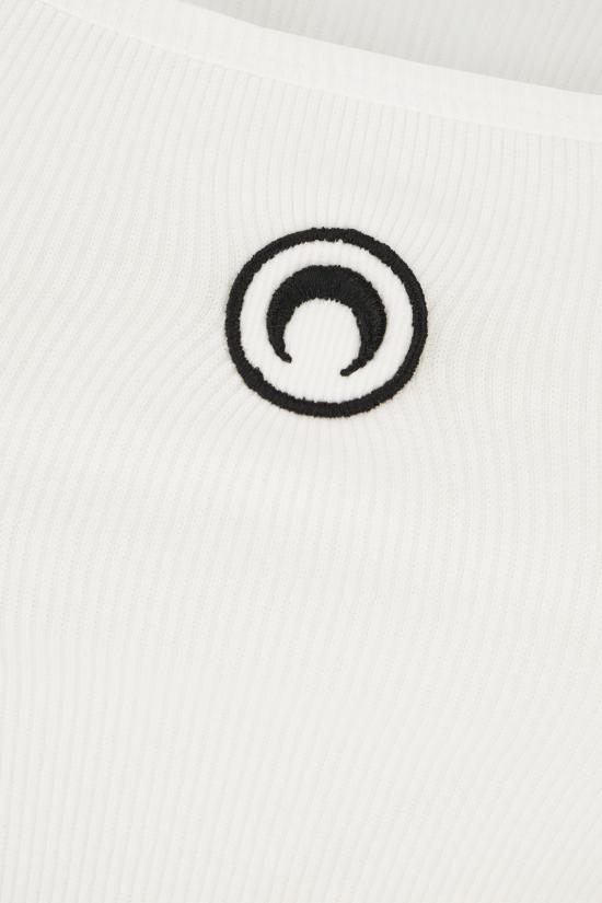 26SS 마린세르 문 로고 리브드 저지 크롭드 탱크탑 WTO507ACJER0011 WH10 WHITE DOM - MARINE SERRE